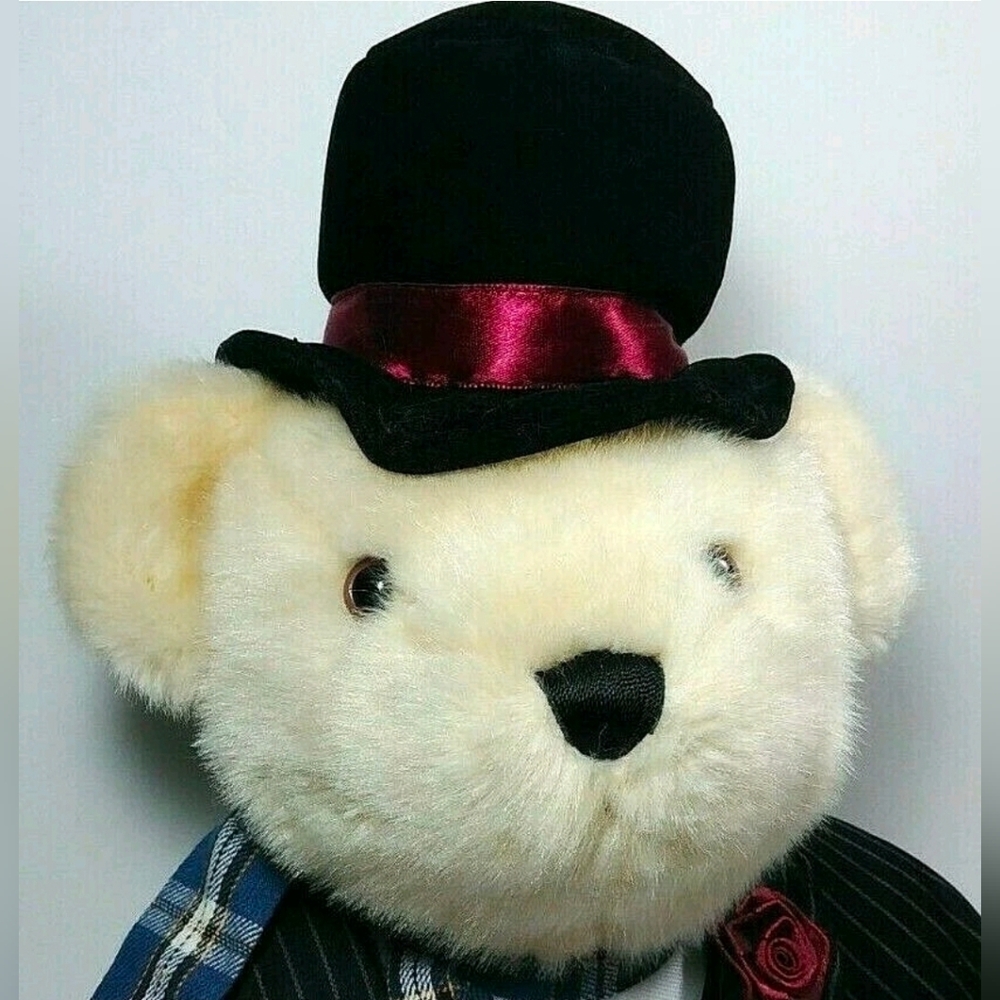 Cherished Teddies Preacher in suit, hat scarf, red book Teddy Bear Plush 18" - Picture 6 of 8